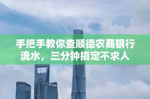 手把手教你查顺德农商银行流水,三分钟搞定不求人
