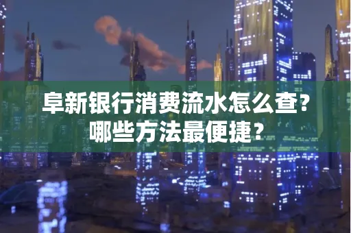 阜新银行消费流水怎么查?哪些方法最便捷?