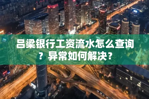 吕梁银行工资流水怎么查询?异常如何解决?